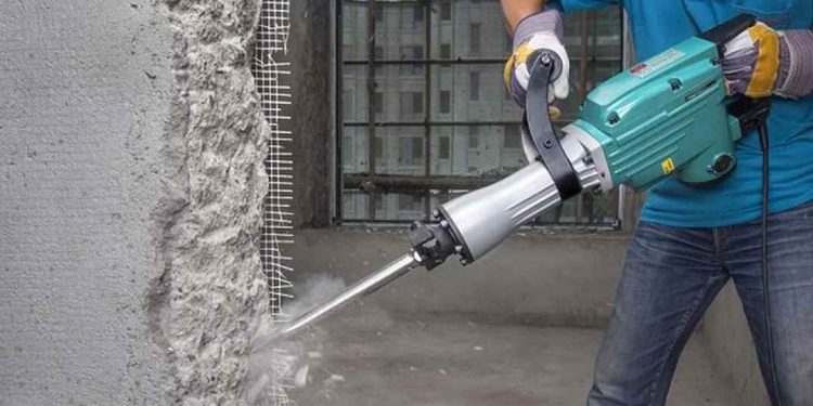 Hình dáng một chiếc máy đục bê tông