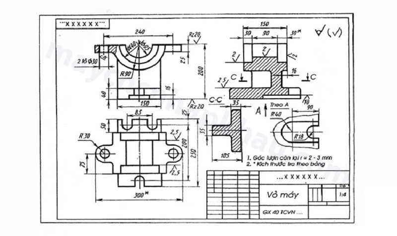 Bản vẽ chi tiết giá đỡ bằng thép